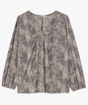 Blouse manches longues imprimée à col V femme grande  taille vue4 - GEMO (G TAILLE) - GEMO