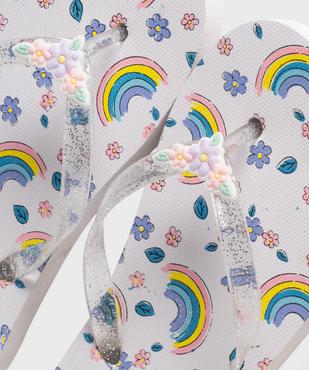 Tongs imprimées à entredoigt pailleté fille vue3 - GEMO (PLAGE) - GEMO