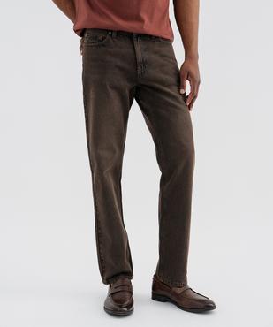Jean regular en denim de coton au coloris unique homme vue1 - GEMO 4G HOMME - GEMO