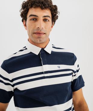 Polo manches courtes à rayures homme vue3 - GEMO 4G HOMME - GEMO