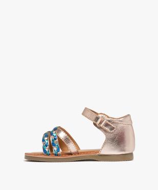 Sandales en cuir métallisé à talon fermé et scratch fille vue3 - TANEO GEMO FOR GOOD - GEMO