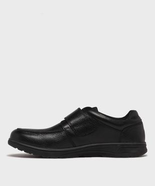 Mocassins à scratch en cuir grainé homme vue3 - G'FLEX - GEMO