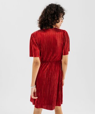 Robe de soirée en maille plissée métallisée femme vue3 - GEMO(FEMME PAP) - GEMO