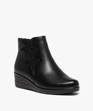 Boots femme confort unies à talon compensé vue2 - GEMO (CONFORT) - GEMO