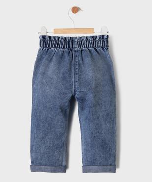 Jean délavé avec ceinture élastique bébé fille vue3 - GEMO(BEBE DEBT) - GEMO