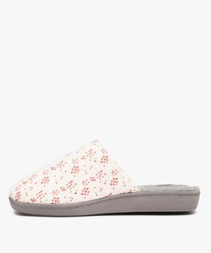 Chaussons femme mules plates en velours imprimé – Dim vue3 - DIM - GEMO