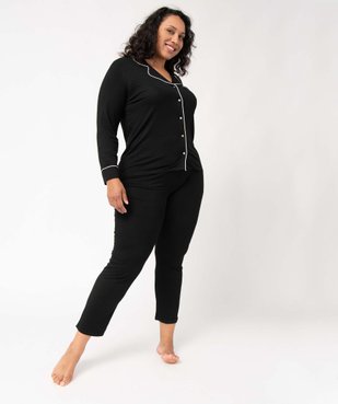 Pyjama femme grande taille deux pièces : chemise et pantalon vue2 - GEMO(HOMWR FEM) - GEMO