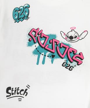 Tee-shirt manches courtes coupe loose imprimé devant et dos fille - Stitch vue2 - LILO & STITCH - GEMO