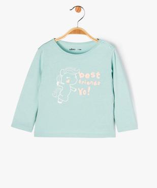 Tee-shirt à manches longues à message bébé fille vue1 - PREMIER PRIX BY GEMO - GEMO