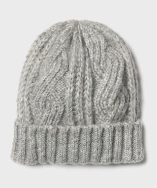 Bonnet en laine à torsades et revers fille vue1 - GEMO (ENFANT) - GEMO