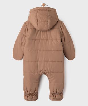 Combinaison pilote à capuche, moufles et double zip bébé vue3 - GEMO(BB COUCHE) - GEMO