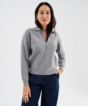 Gilet zippé col polo femme - LuluCastagnette vue3 - LULUCASTAGNETTE - GEMO
