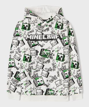 Sweat à capuche en molleton imprimé all over garçon - Minecraft vue1 - MINECRAFT - GEMO