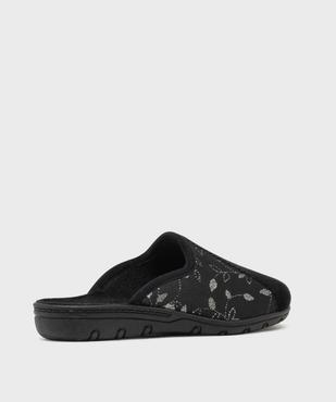 Chaussons mules en velours à talon compensé femme vue4 - G'FLEX - GEMO