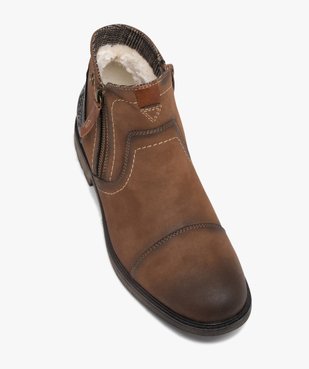 Boots homme fourrées à double zip vue5 - GEMO (CASUAL) - GEMO