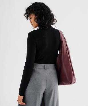 Pull à col montant en maille côtelée femme vue3 - GEMO(FEMME PAP) - GEMO
