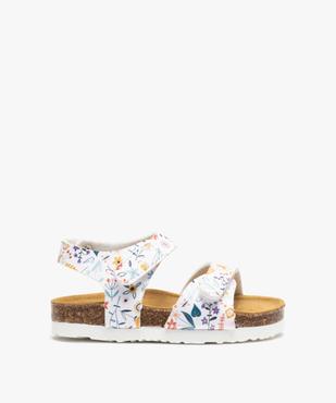 Sandales bébé fille à double scratch et à motif fleuri vue1 - GEMO 4G BEBE - GEMO