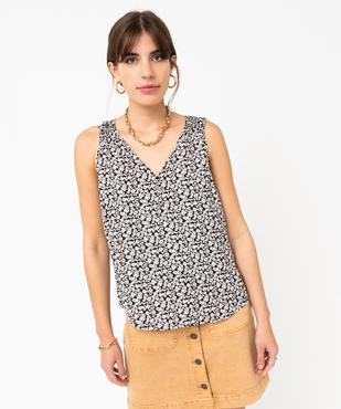 Blouse imprimée sans manches avec col V boutonné femme vue5 - GEMO 4G FEMME - GEMO