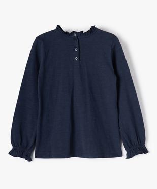 Tee-shirt fille à manches longues, plastron et col montant vue3 - GEMO (ENFANT) - GEMO
