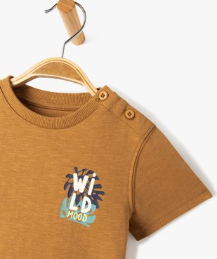 Tee-shirt bébé garçon à manches coutes et motif en relief au dos vue2 - GEMO(BEBE DEBT) - GEMO