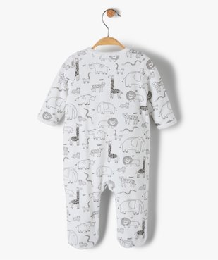 Pyjama bébé garçon en velours avec motifs animaux et inscription vue3 - GEMO(BB COUCHE) - GEMO