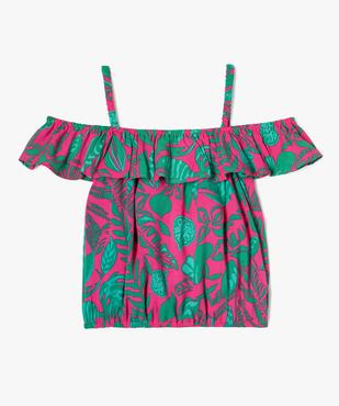 Blouse à bretelles et volant imprimée fille vue1 - GEMO 4G FILLE - GEMO