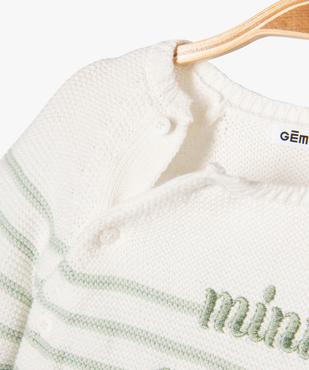 Pull brassière rayé avec message brodé bébé vue4 - GEMO(BB COUCHE) - GEMO
