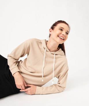 Sweat à capuche pailleté coupe oversize femme vue1 - GEMO(FEMME PAP) - GEMO