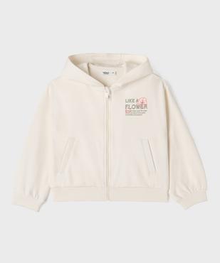 Sweat zippé à capuche imprimé devant et dos fille vue2 - GEMO 4G FILLE - GEMO