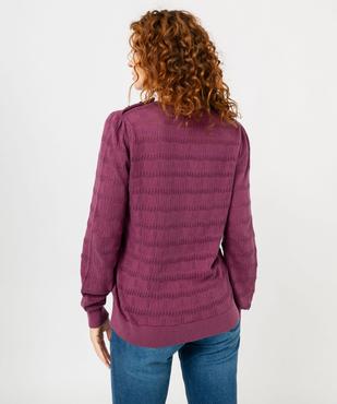 Pull fin en maille ajourée femme vue3 - GEMO 4G FEMME - GEMO