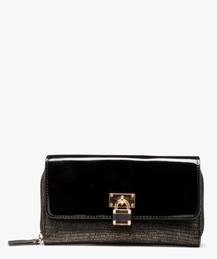 Portefeuille femme multimatières avec cadenas fantaisie vue1 - GEMO (ACCESS) - GEMO