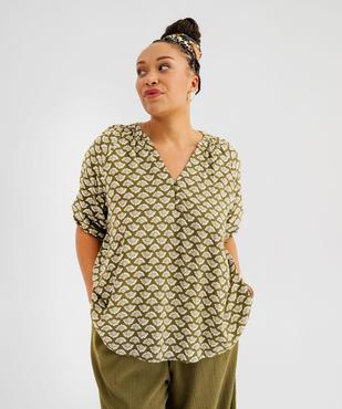 Blouse imprimée à manches 3/4 femme grande taille vue1 - GEMO 4G GT - GEMO