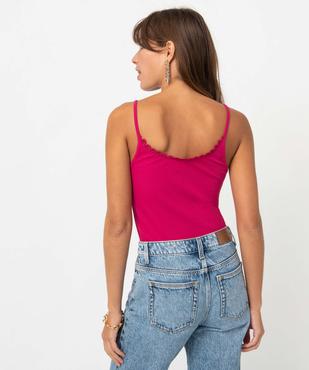 Débardeur femme à fines bretelles et col dentelle vue3 - GEMO(FEMME PAP) - GEMO