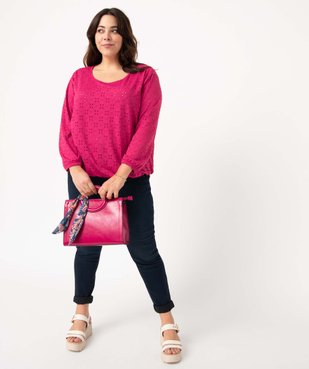 Tee-shirt femme grande taille ajouré à manches 3/4 vue5 - GEMO (G TAILLE) - GEMO