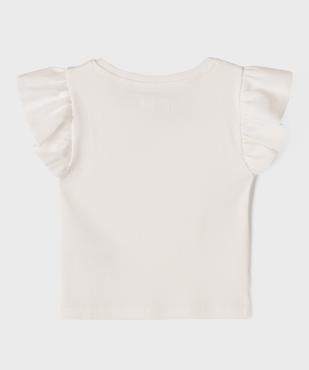 Tee-shirt manches courtes volantées fille vue3 - GEMO 4G FILLE - GEMO