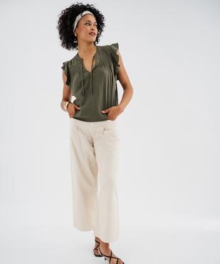 Blouse manches courtes en gaze de coton femme vue4 - GEMO(FEMME PAP) - GEMO