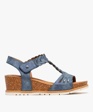 Sandales compensées avec larges brides à scratch femme - Valentina Baldano vue1 - VALENTINA BALDA - GEMO