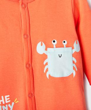 Pyjama dors-bien ouverture devant avec motif crabe bébé vue2 - GEMO 4G BEBE - GEMO