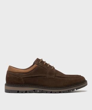 Derbies dessus cuir avec col en textile homme - Tanéo vue1 - TANEO GEMO FOR GOOD - GEMO