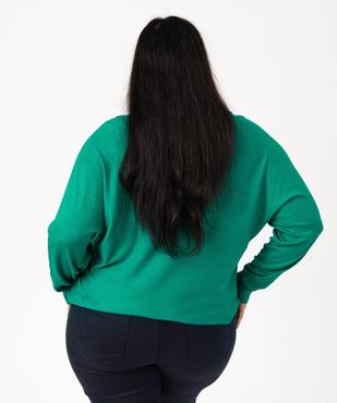 Pull col V zippé avec manches chauve-souris femme grande taille vue3 - GEMO 4G GT - GEMO