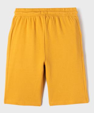 Bermuda de sport uni en maille nid d’abeille garçon vue3 - GEMO 4G GARCON - GEMO
