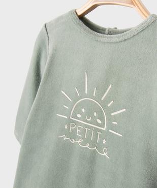 Pyjama en velours avec message sur le buste bébé vue2 - GEMO(BB COUCHE) - GEMO