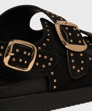 Mules à épaisse semelle en suédine à clous dorés femme vue6 - 5 MILES - GEMO