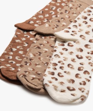Chaussettes hautes motif léopard fille (lot de 3) vue2 - GEMO (ENFANT) - GEMO