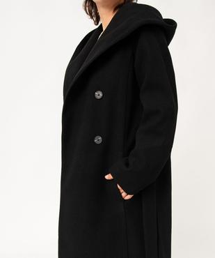 Manteau mi-long à grand col capuche femme vue2 - GEMO(FEMME PAP) - GEMO