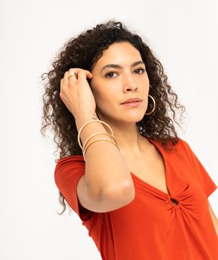 Tee-shirt à manches courtes avec décolleté en V femme vue2 - GEMO(FEMME PAP) - GEMO