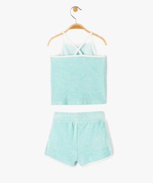 Ensemble bébé fille 2 pièces : short + débardeur en éponge vue4 - GEMO(BEBE DEBT) - GEMO