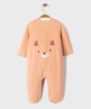 Pyjama en velours côtelé fermeture sur l’avant bébé fille vue3 - GEMO 4G BEBE - GEMO