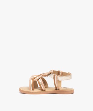 Sandales bébé fille en cuir à brides tressées effet métallisé - NA! vue3 - NA! - GEMO