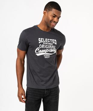 Tee-shirt à manches courtes avec inscription vintage homme vue2 - GEMO 4G HOMME - GEMO